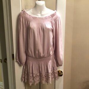 Venus Smocked Pink Off-Shoulder Tunic